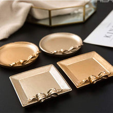 Load image into Gallery viewer, Decorative Golden Jewelry Tray Bedroom Living Room Decoration Necklace Jewelry Fruit Plate Crafts Trinket Tray Organizer