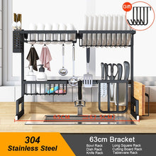 Load image into Gallery viewer, Kitchen stainless steel sink drain rack kitchen shelf DIY dishes cutlery dry drain rack 2 layer storage rack pantry organizer