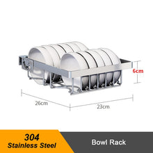 Load image into Gallery viewer, Kitchen stainless steel sink drain rack kitchen shelf DIY dishes cutlery dry drain rack 2 layer storage rack pantry organizer