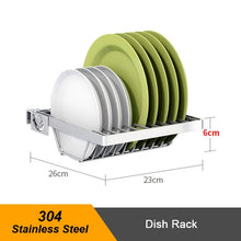 Load image into Gallery viewer, Kitchen stainless steel sink drain rack kitchen shelf DIY dishes cutlery dry drain rack 2 layer storage rack pantry organizer