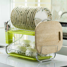 Load image into Gallery viewer, Kitchen stainless steel sink drain rack kitchen shelf DIY dishes cutlery dry drain rack 2 layer storage rack pantry organizer