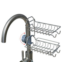Load image into Gallery viewer, Kitchen stainless steel sink drain rack kitchen shelf DIY dishes cutlery dry drain rack 2 layer storage rack pantry organizer