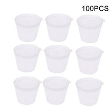 Load image into Gallery viewer, 100pcs Disposable Clear Plastic Sauce Pot Chutney Cups Slime Storage Container Box With Lids Kitchen Organizer 30ml